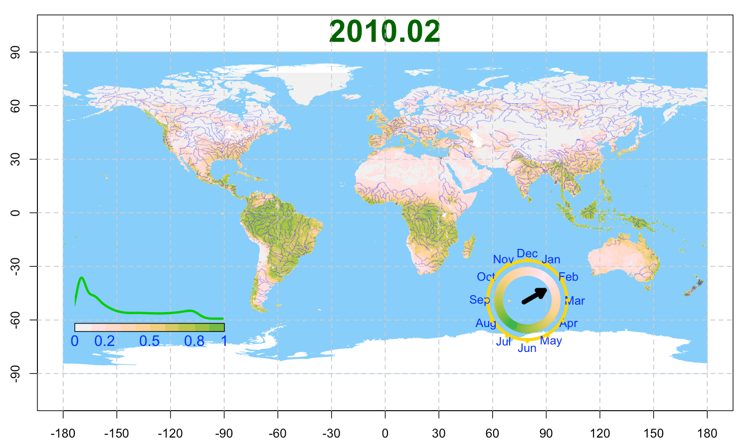 Global NDVI on Feb 2010